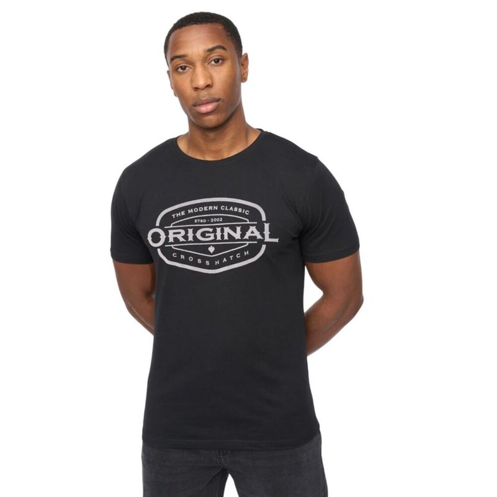 Crosshatch Mens Traptons T-Shirt / Black